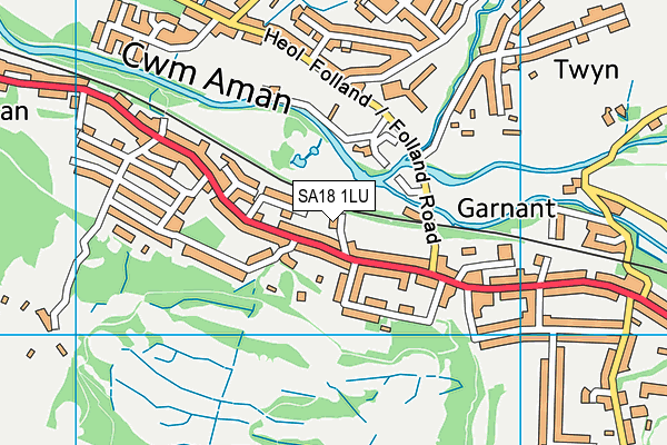 SA18 1LU map - OS VectorMap District (Ordnance Survey)