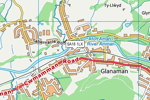 SA18 1LX map - OS VectorMap District (Ordnance Survey)