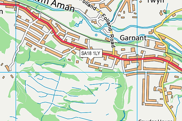 SA18 1LY map - OS VectorMap District (Ordnance Survey)