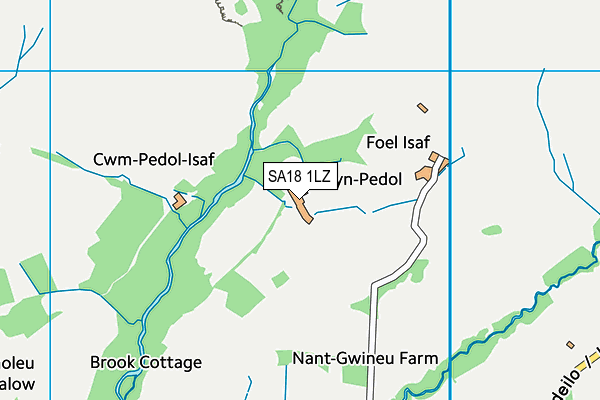 SA18 1LZ map - OS VectorMap District (Ordnance Survey)