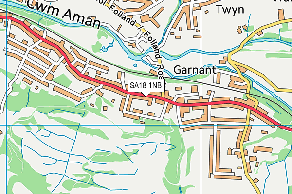 SA18 1NB map - OS VectorMap District (Ordnance Survey)