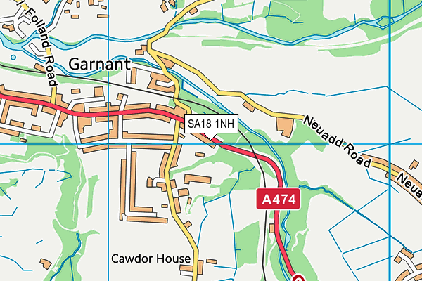 SA18 1NH map - OS VectorMap District (Ordnance Survey)