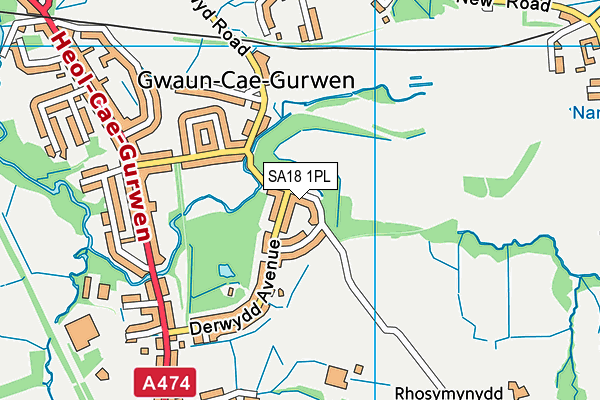 SA18 1PL map - OS VectorMap District (Ordnance Survey)