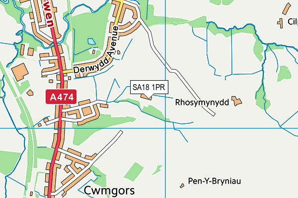 SA18 1PR map - OS VectorMap District (Ordnance Survey)