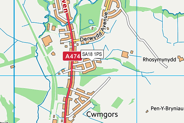 SA18 1PS map - OS VectorMap District (Ordnance Survey)