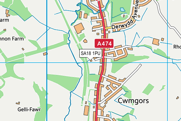 SA18 1PU map - OS VectorMap District (Ordnance Survey)