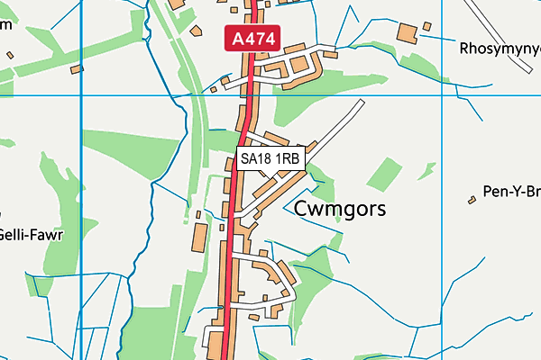 SA18 1RB map - OS VectorMap District (Ordnance Survey)