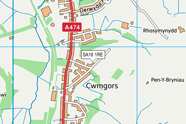 SA18 1RE map - OS VectorMap District (Ordnance Survey)