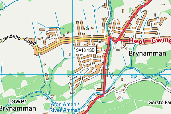 SA18 1SD map - OS VectorMap District (Ordnance Survey)