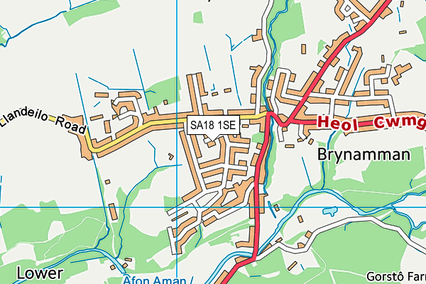 SA18 1SE map - OS VectorMap District (Ordnance Survey)