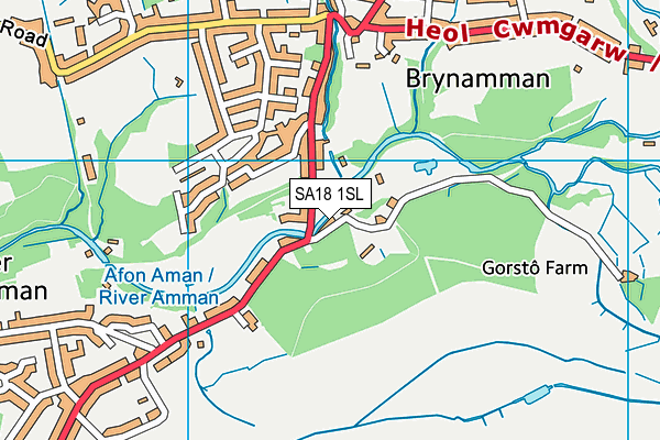 SA18 1SL map - OS VectorMap District (Ordnance Survey)