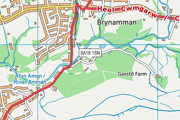 SA18 1SN map - OS VectorMap District (Ordnance Survey)