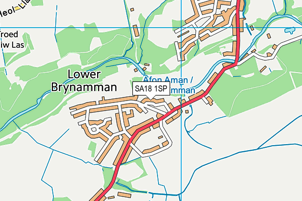 SA18 1SP map - OS VectorMap District (Ordnance Survey)