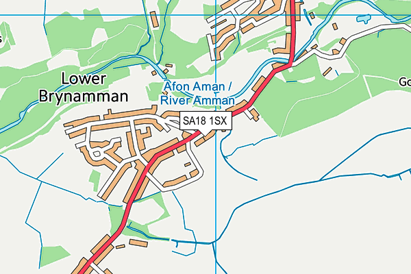 SA18 1SX map - OS VectorMap District (Ordnance Survey)