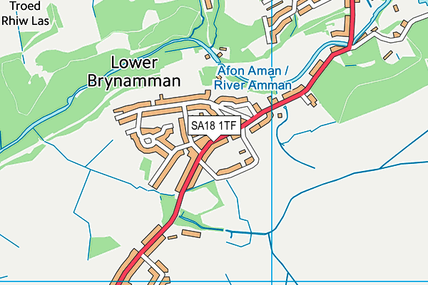 SA18 1TF map - OS VectorMap District (Ordnance Survey)