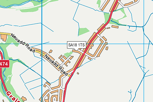 SA18 1TS map - OS VectorMap District (Ordnance Survey)