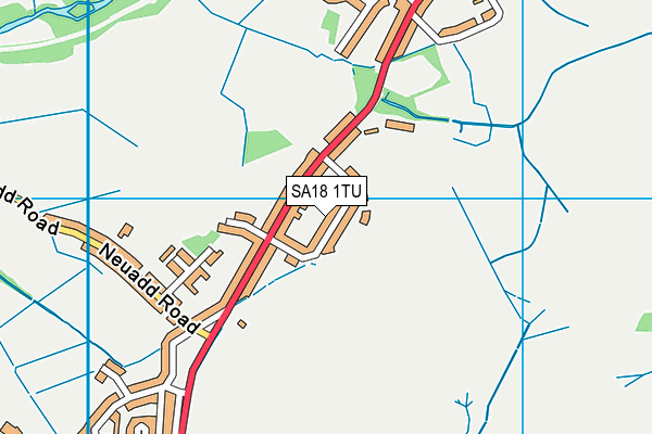 SA18 1TU map - OS VectorMap District (Ordnance Survey)