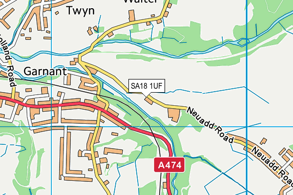 SA18 1UF map - OS VectorMap District (Ordnance Survey)