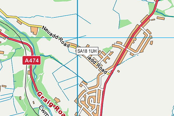 SA18 1UH map - OS VectorMap District (Ordnance Survey)