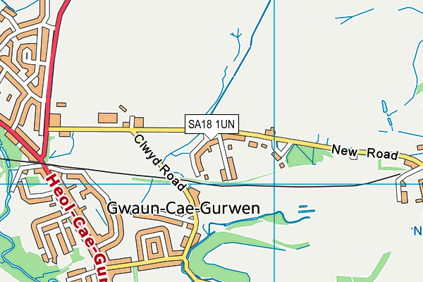 YGG Gwaun-Cae-Gurwen map (SA18 1UN) - OS VectorMap District (Ordnance Survey)