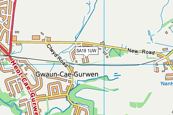 SA18 1UW map - OS VectorMap District (Ordnance Survey)