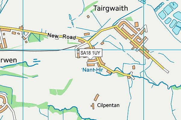 SA18 1UY map - OS VectorMap District (Ordnance Survey)