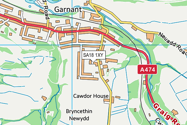 SA18 1XY map - OS VectorMap District (Ordnance Survey)