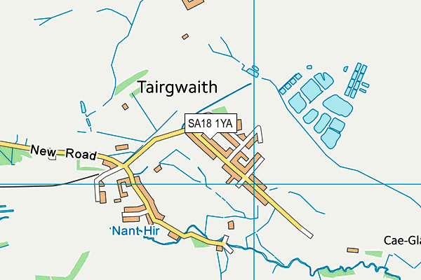 SA18 1YA map - OS VectorMap District (Ordnance Survey)