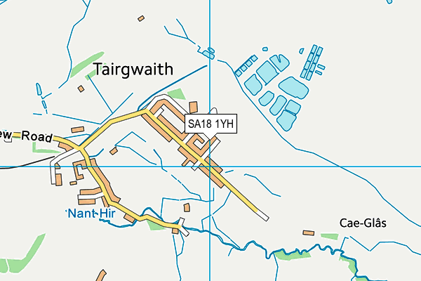 SA18 1YH map - OS VectorMap District (Ordnance Survey)