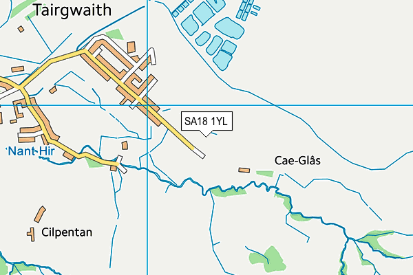 SA18 1YL map - OS VectorMap District (Ordnance Survey)