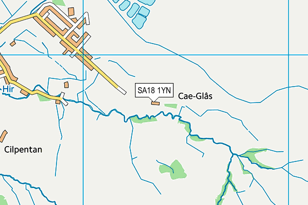 SA18 1YN map - OS VectorMap District (Ordnance Survey)