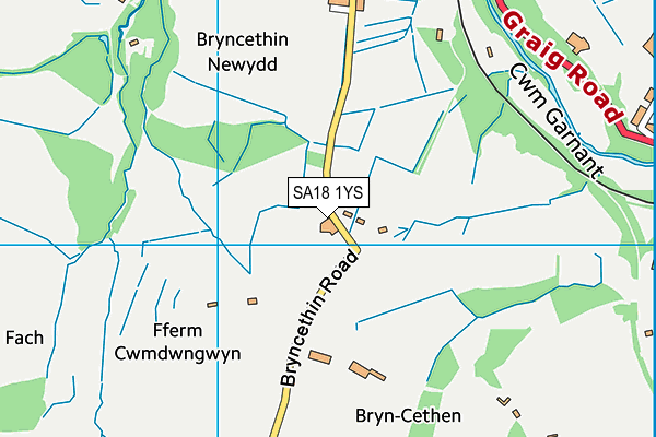 SA18 1YS map - OS VectorMap District (Ordnance Survey)