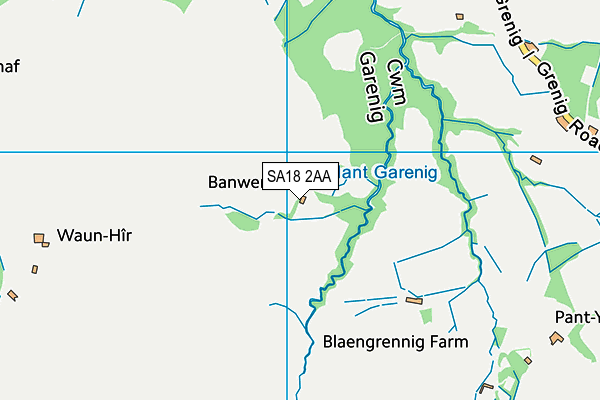 SA18 2AA map - OS VectorMap District (Ordnance Survey)