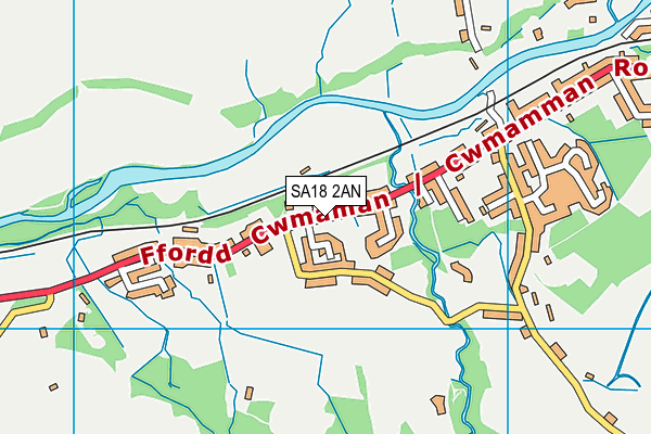 SA18 2AN map - OS VectorMap District (Ordnance Survey)