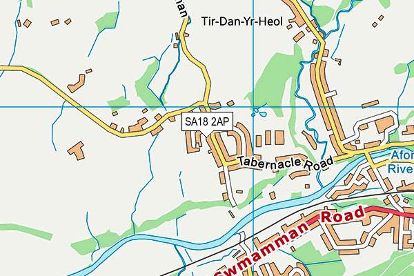 SA18 2AP map - OS VectorMap District (Ordnance Survey)