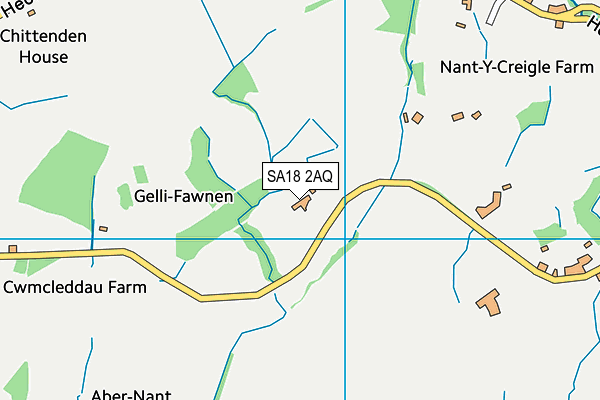 SA18 2AQ map - OS VectorMap District (Ordnance Survey)