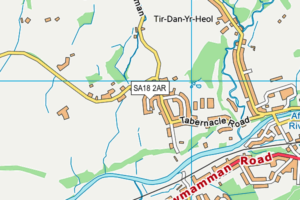 SA18 2AR map - OS VectorMap District (Ordnance Survey)