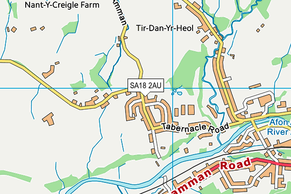 SA18 2AU map - OS VectorMap District (Ordnance Survey)