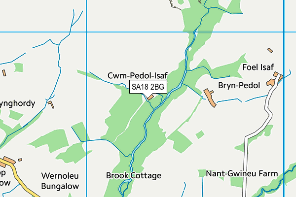 SA18 2BG map - OS VectorMap District (Ordnance Survey)