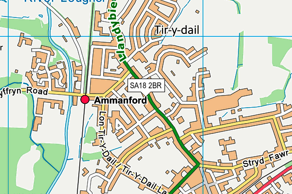 Map of AMMANFORD TYRE & AUTO LTD at district scale