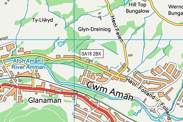 SA18 2BX map - OS VectorMap District (Ordnance Survey)