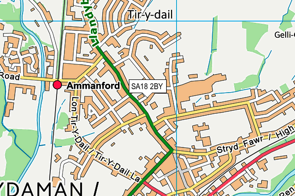 SA18 2BY map - OS VectorMap District (Ordnance Survey)