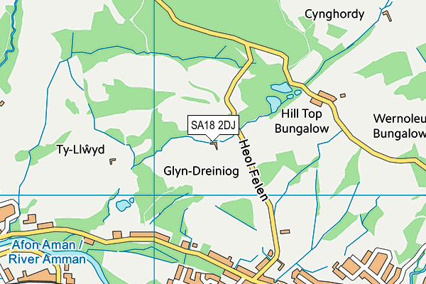 SA18 2DJ map - OS VectorMap District (Ordnance Survey)