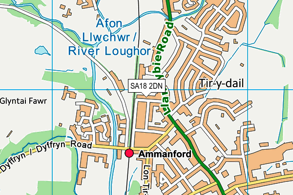 SA18 2DN map - OS VectorMap District (Ordnance Survey)