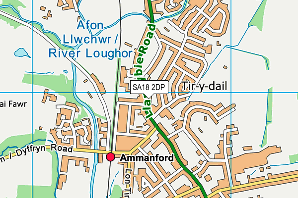 SA18 2DP map - OS VectorMap District (Ordnance Survey)