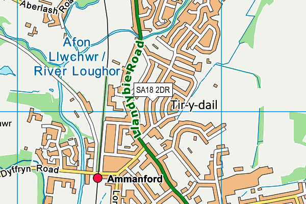 SA18 2DR map - OS VectorMap District (Ordnance Survey)