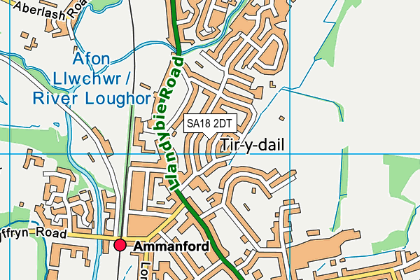 SA18 2DT map - OS VectorMap District (Ordnance Survey)