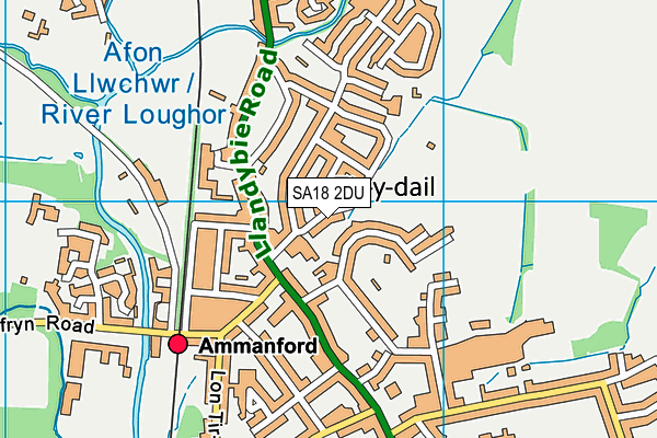 SA18 2DU map - OS VectorMap District (Ordnance Survey)