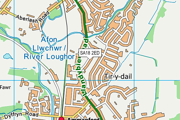 SA18 2ED map - OS VectorMap District (Ordnance Survey)