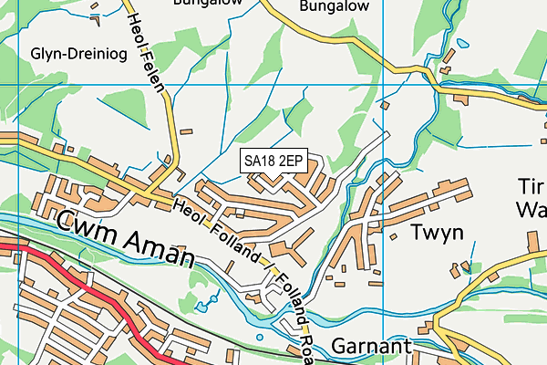 SA18 2EP map - OS VectorMap District (Ordnance Survey)